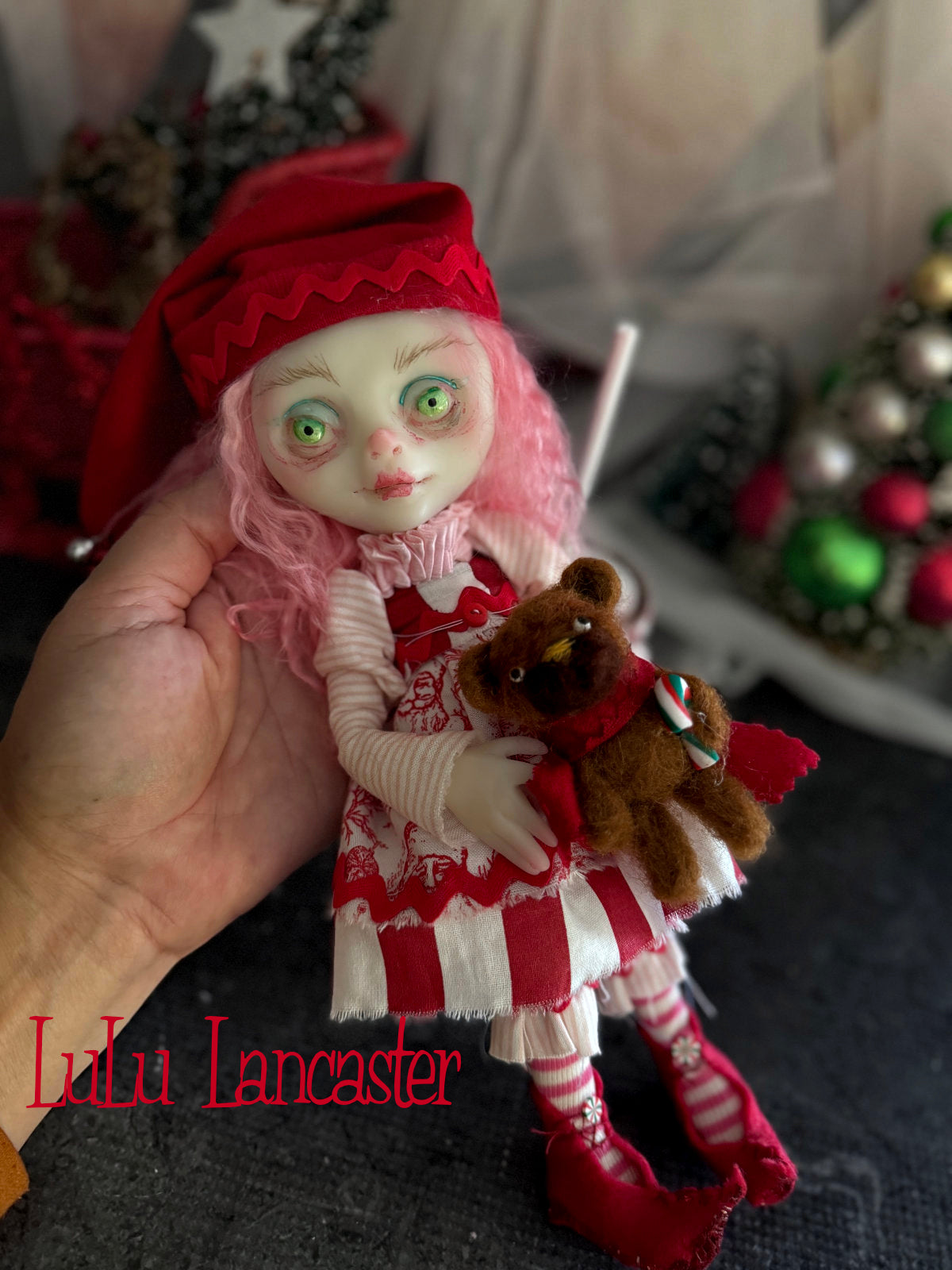 PepperStix North Pole elf Mini Christmas Original LuLu Lancaster Art Doll