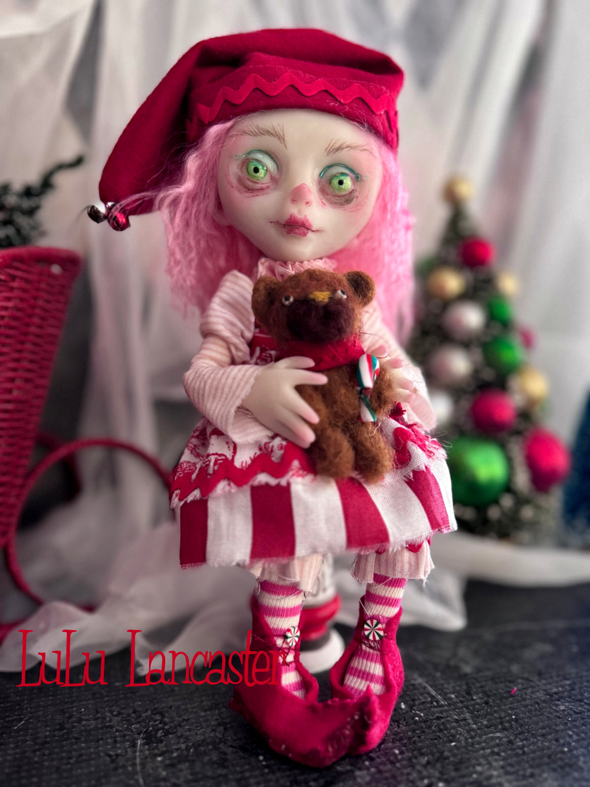 PepperStix North Pole elf Mini Christmas Original LuLu Lancaster Art Doll