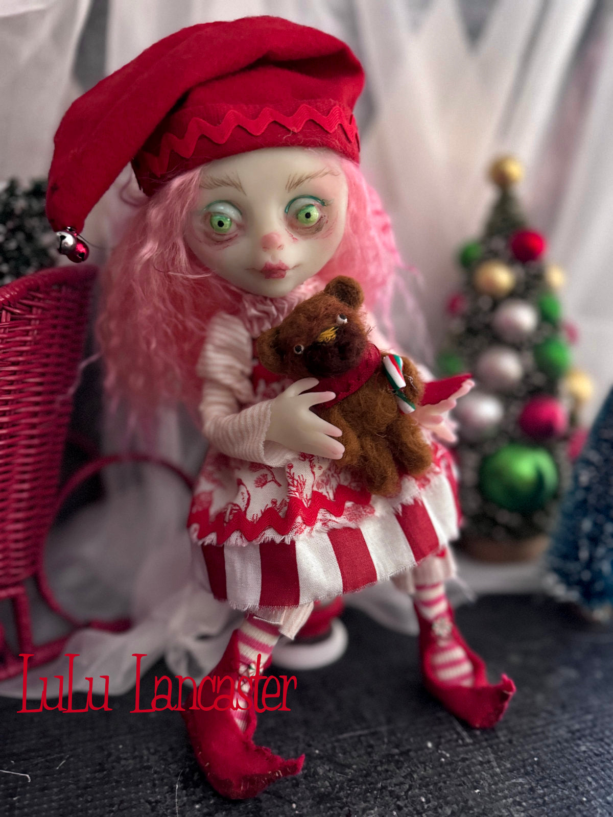 PepperStix North Pole elf Mini Christmas Original LuLu Lancaster Art Doll
