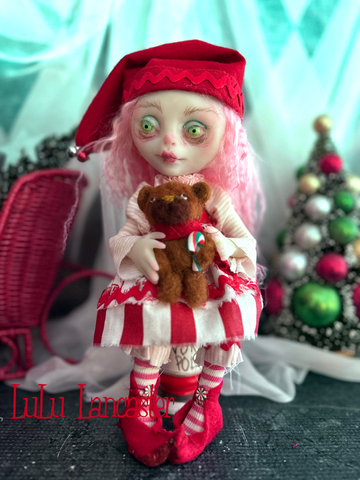 PepperStix North Pole elf Mini Christmas Original LuLu Lancaster Art Doll