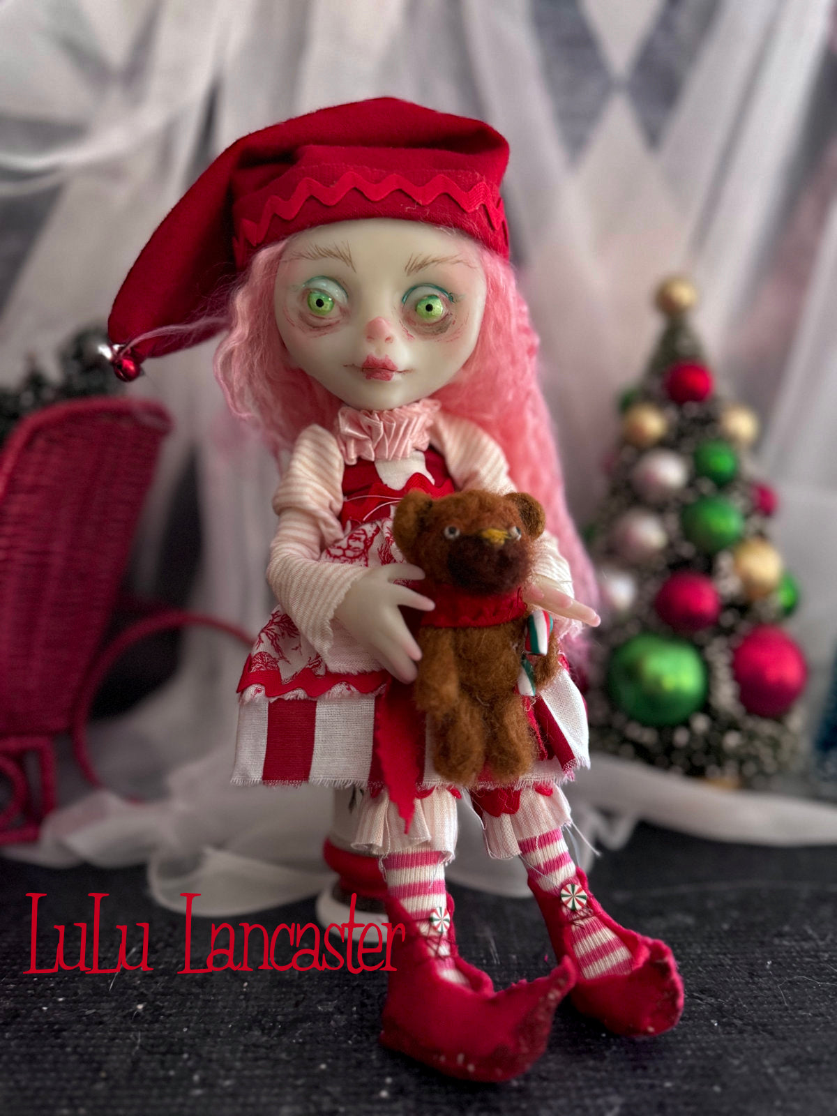 PepperStix North Pole elf Mini Christmas Original LuLu Lancaster Art Doll