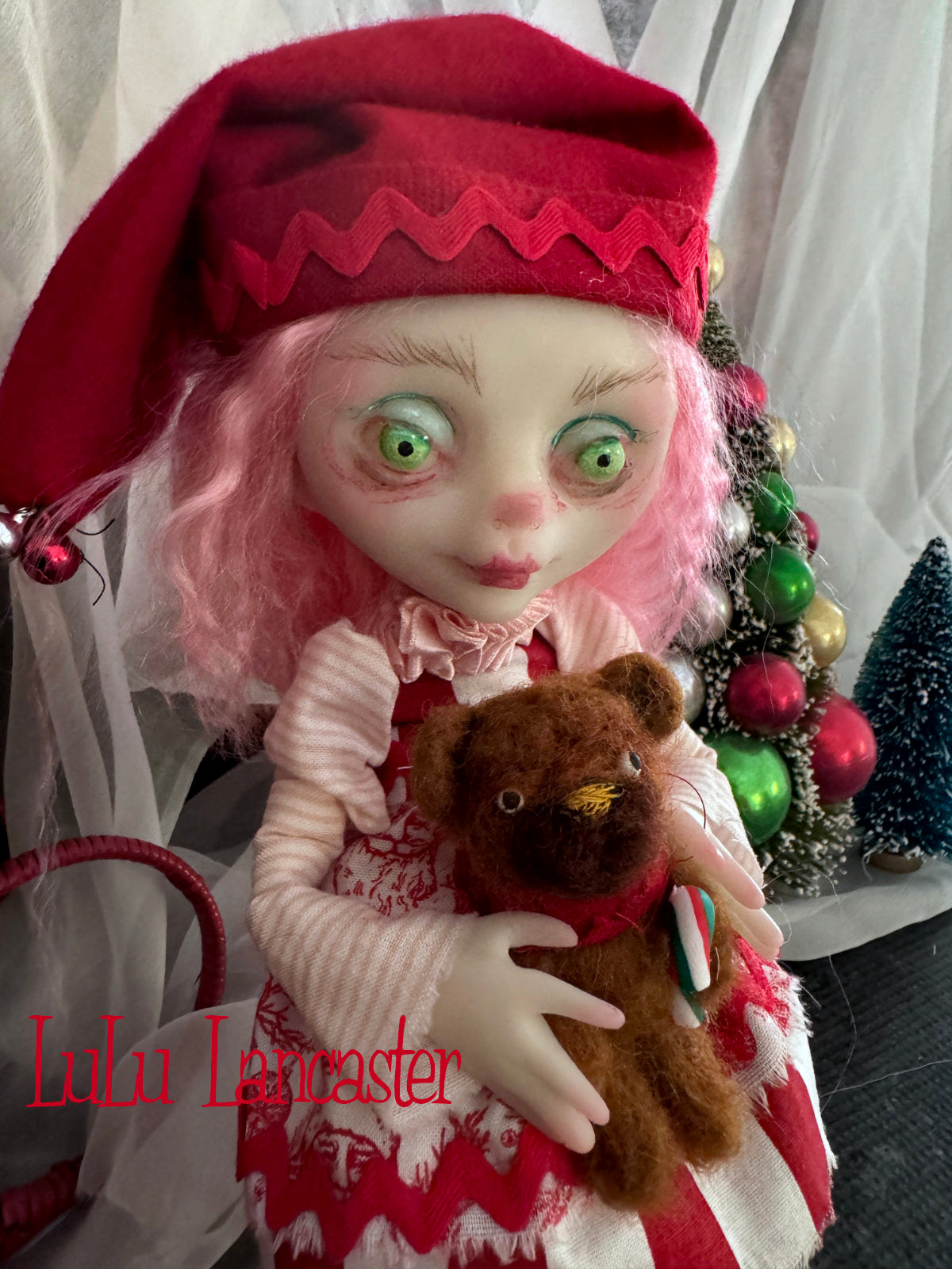 PepperStix North Pole elf Mini Christmas Original LuLu Lancaster Art Doll