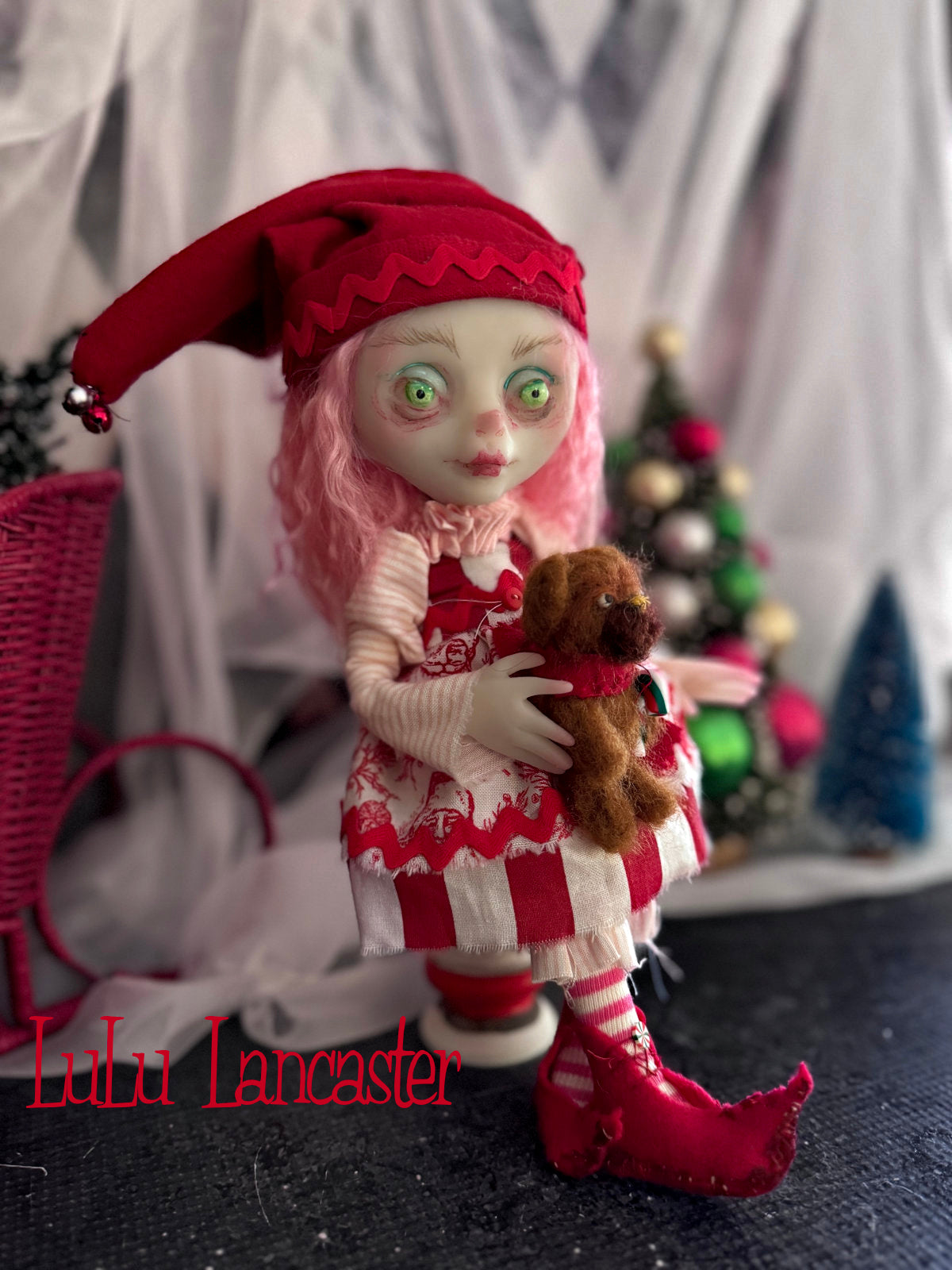 PepperStix North Pole elf Mini Christmas Original LuLu Lancaster Art Doll