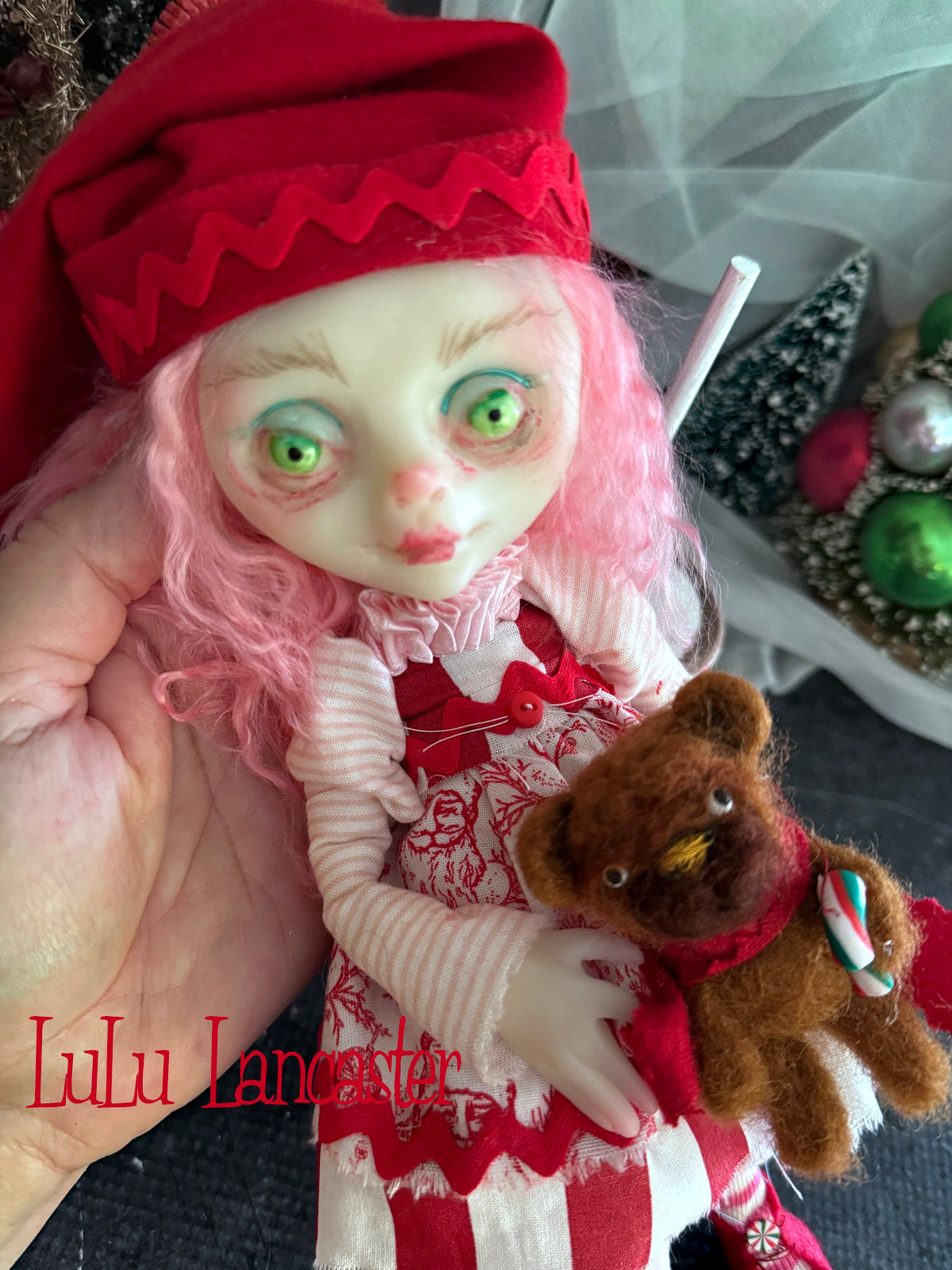 PepperStix North Pole elf Mini Christmas Original LuLu Lancaster Art Doll