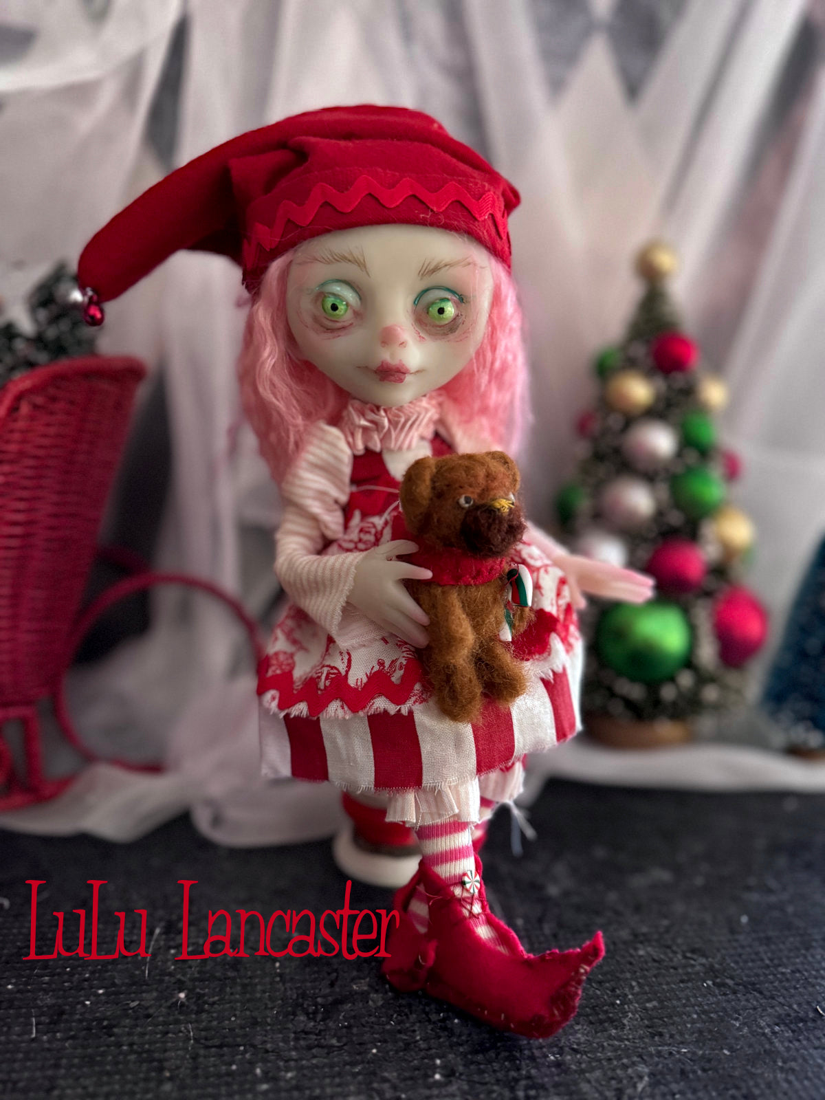 PepperStix North Pole elf Mini Christmas Original LuLu Lancaster Art Doll