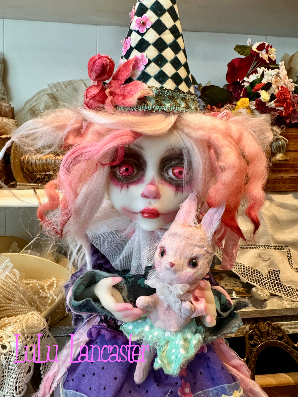PetalWink Poupee the Clown ~ original Lulu Lancaster Art Doll