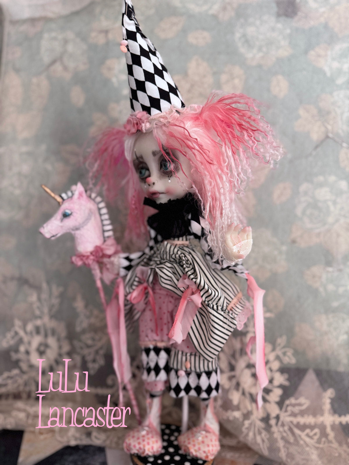 Pinky Parfait Poupee and PuffMallow the unicorn Original LuLu Lancaster Art Doll