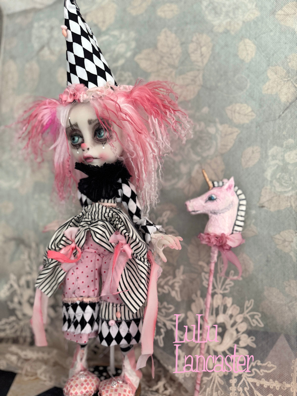 Pinky Parfait Poupee and PuffMallow the unicorn Original LuLu Lancaster Art Doll