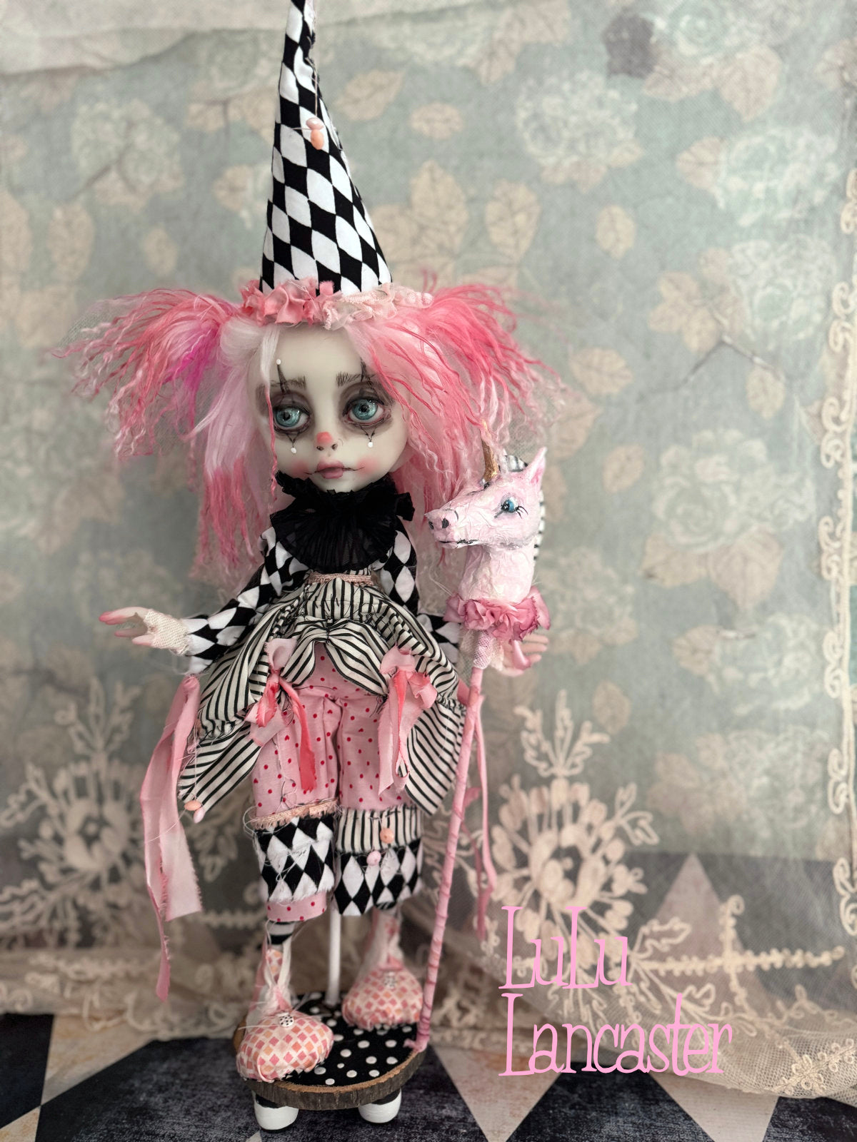 Pinky Parfait Poupee and PuffMallow the unicorn Original LuLu Lancaster Art Doll