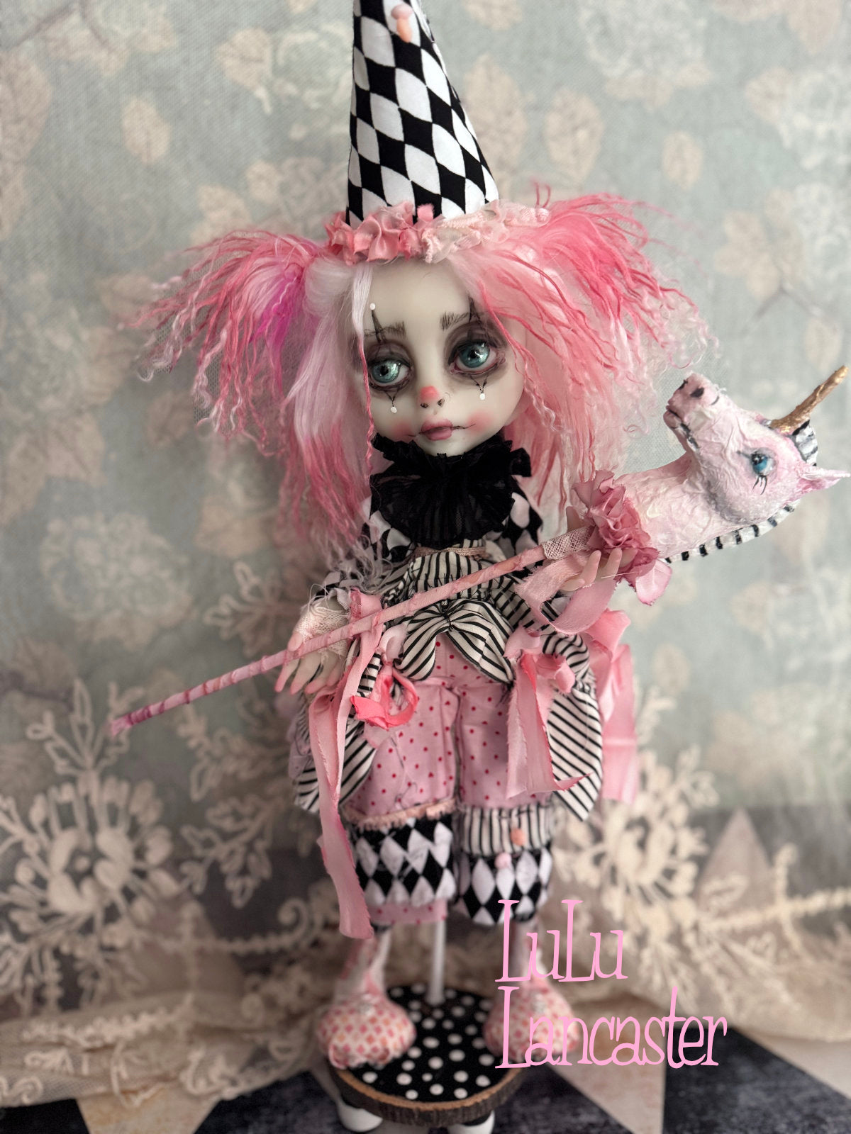 Pinky Parfait Poupee and PuffMallow the unicorn Original LuLu Lancaster Art Doll