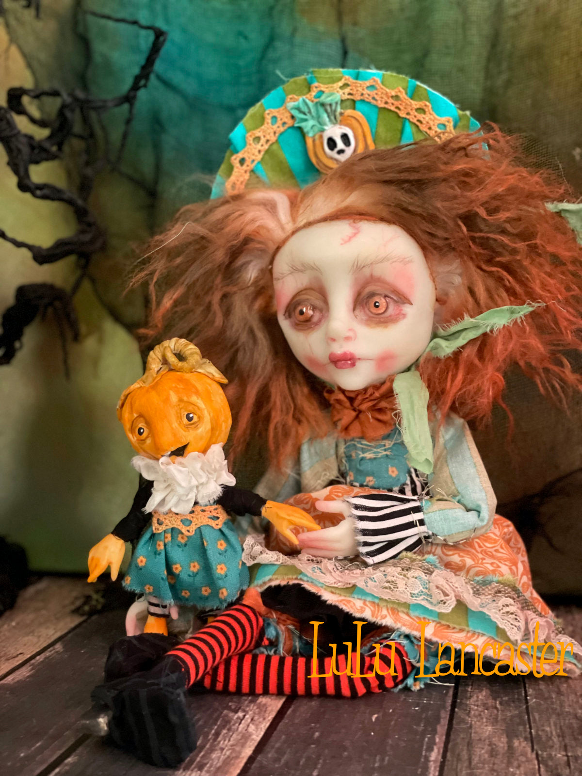 Punkin Halloween Sitter Original LuLu Lancaster Art Dolls