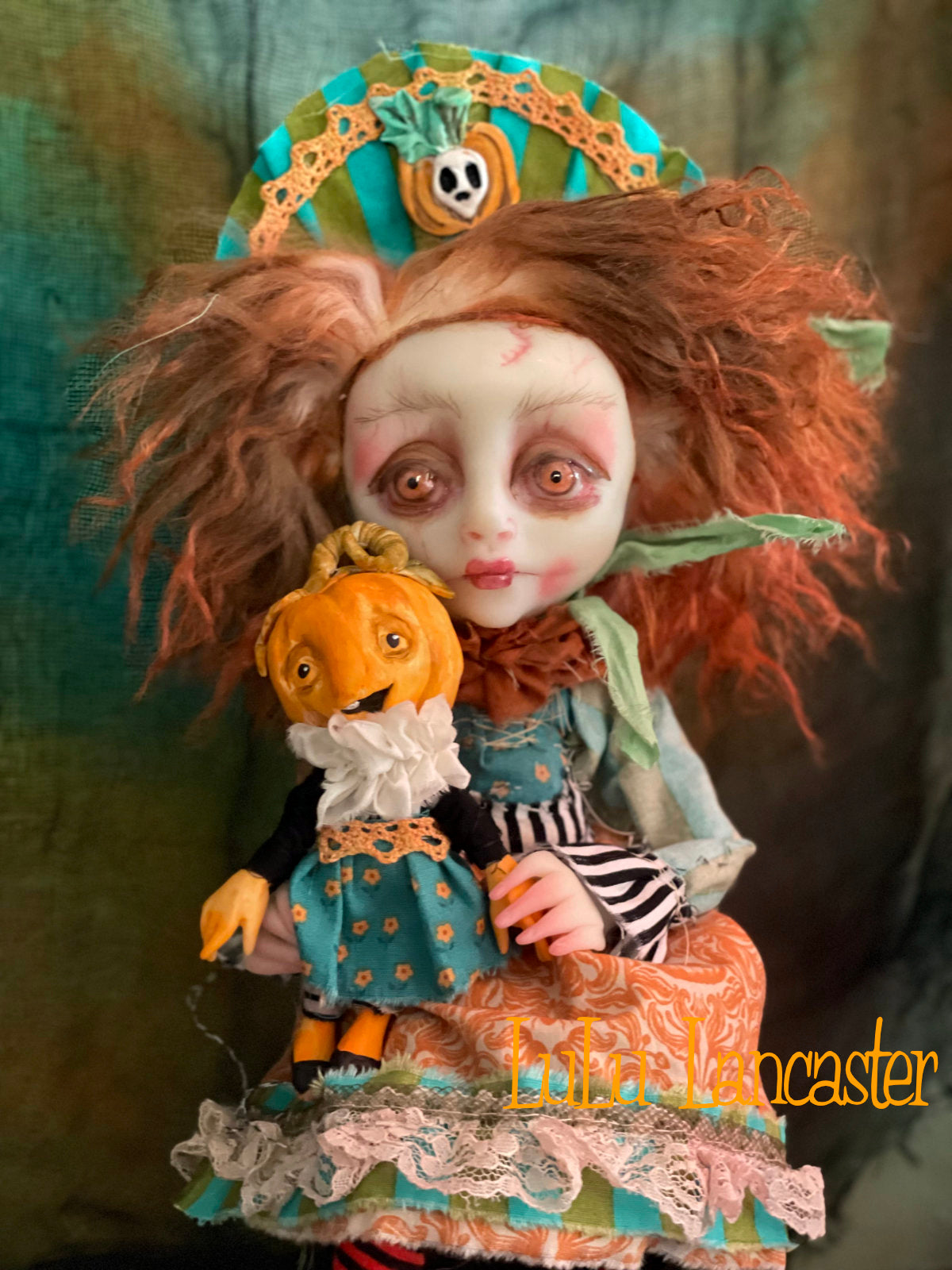 Punkin Halloween Sitter Original LuLu Lancaster Art Dolls