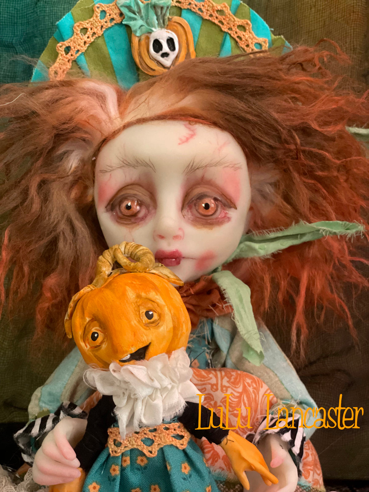 Punkin Halloween Sitter Original LuLu Lancaster Art Dolls