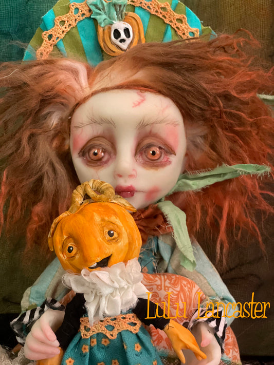 Punkin Halloween Sitter Original LuLu Lancaster Art Dolls