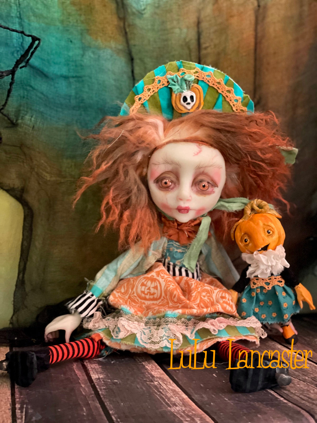 Punkin Halloween Sitter Original LuLu Lancaster Art Dolls