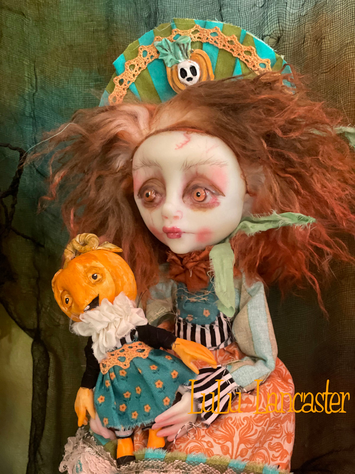 Punkin Halloween Sitter Original LuLu Lancaster Art Dolls