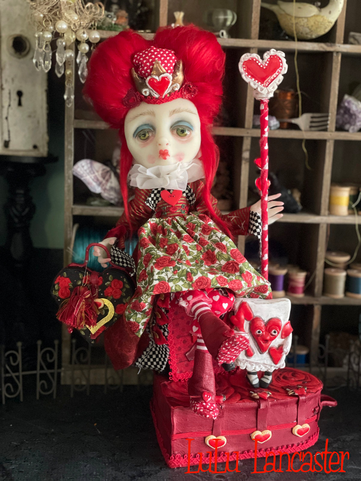 Traveling Queen Of Hearts Original LuLu Lancaster Art Doll