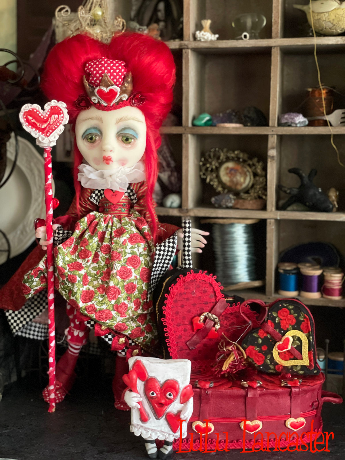 Traveling Queen Of Hearts Original LuLu Lancaster Art Doll