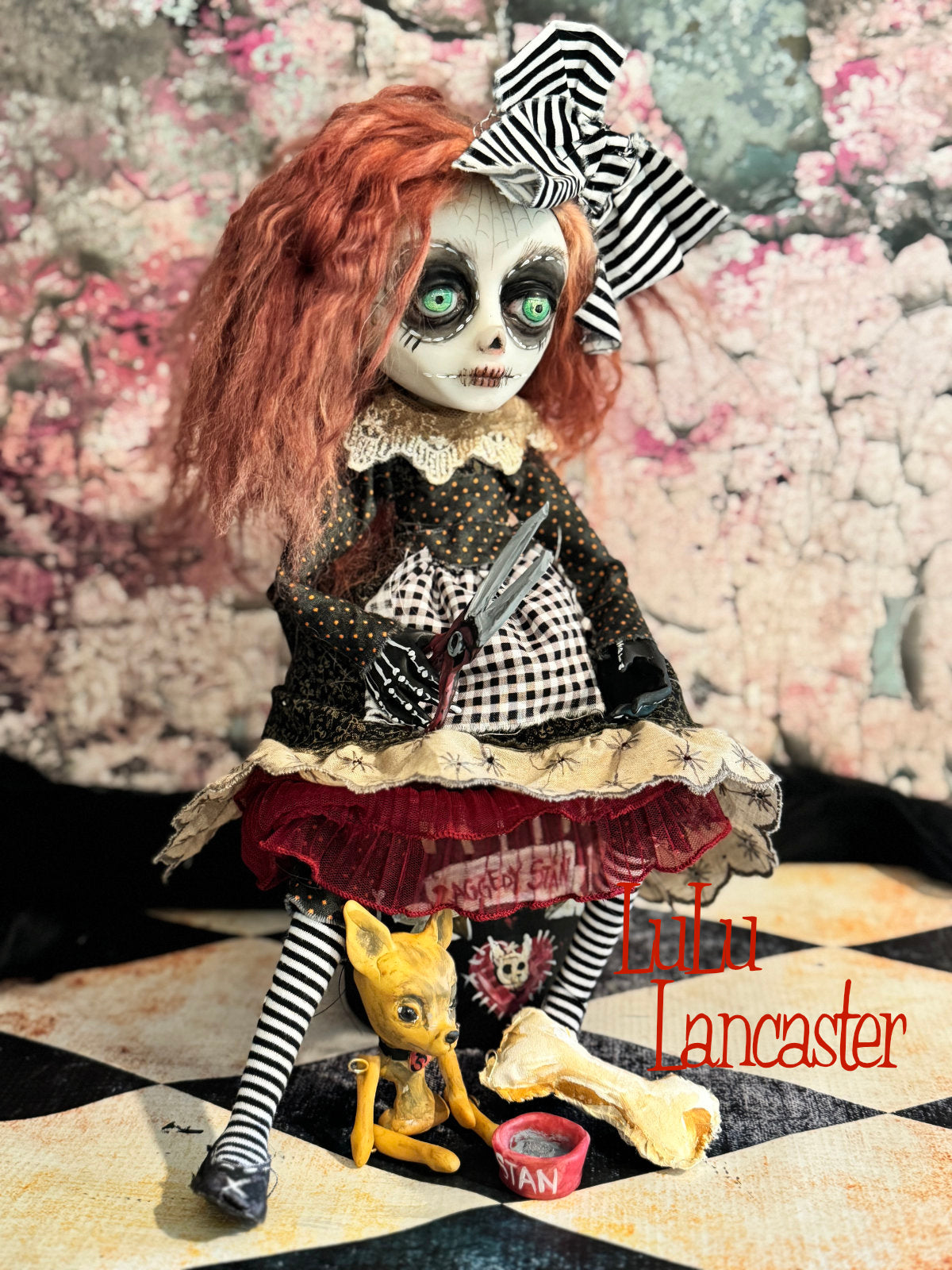 Raggedy was Anne Goth Rag Doll~ Original Lulu Lancaster Art Doll