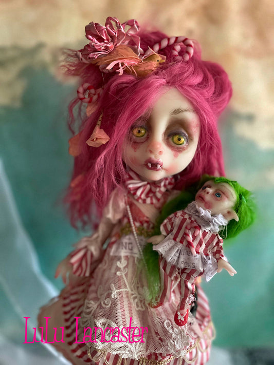 Regina Candy cane vampire Original LuLu Lancaster Holiday Art Doll