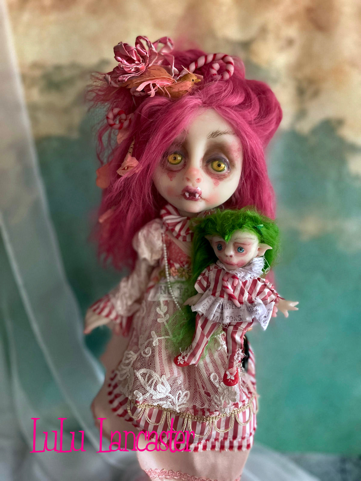 Regina Candy cane vampire Original LuLu Lancaster Holiday Art Doll