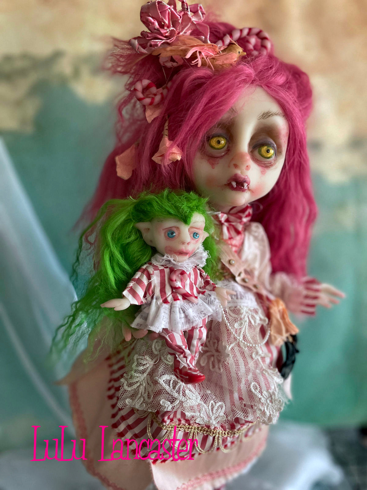 Regina Candy cane vampire Original LuLu Lancaster Holiday Art Doll
