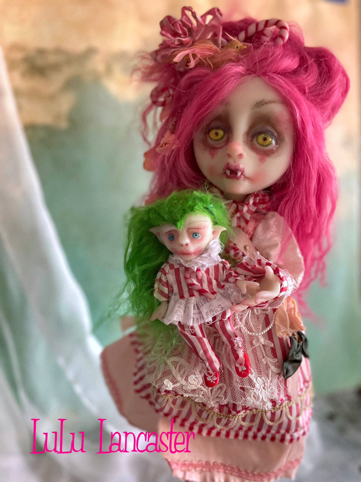 Regina Candy cane vampire Original LuLu Lancaster Holiday Art Doll