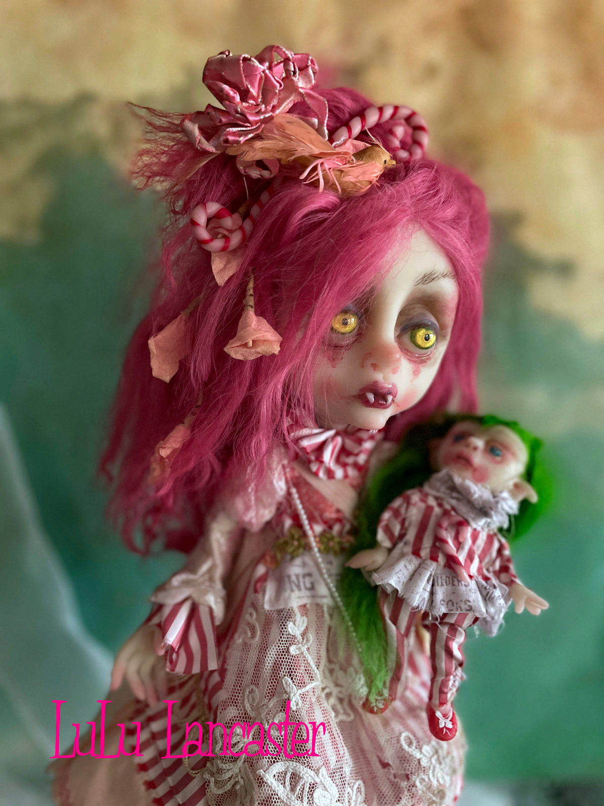 Regina Candy cane vampire Original LuLu Lancaster Holiday Art Doll