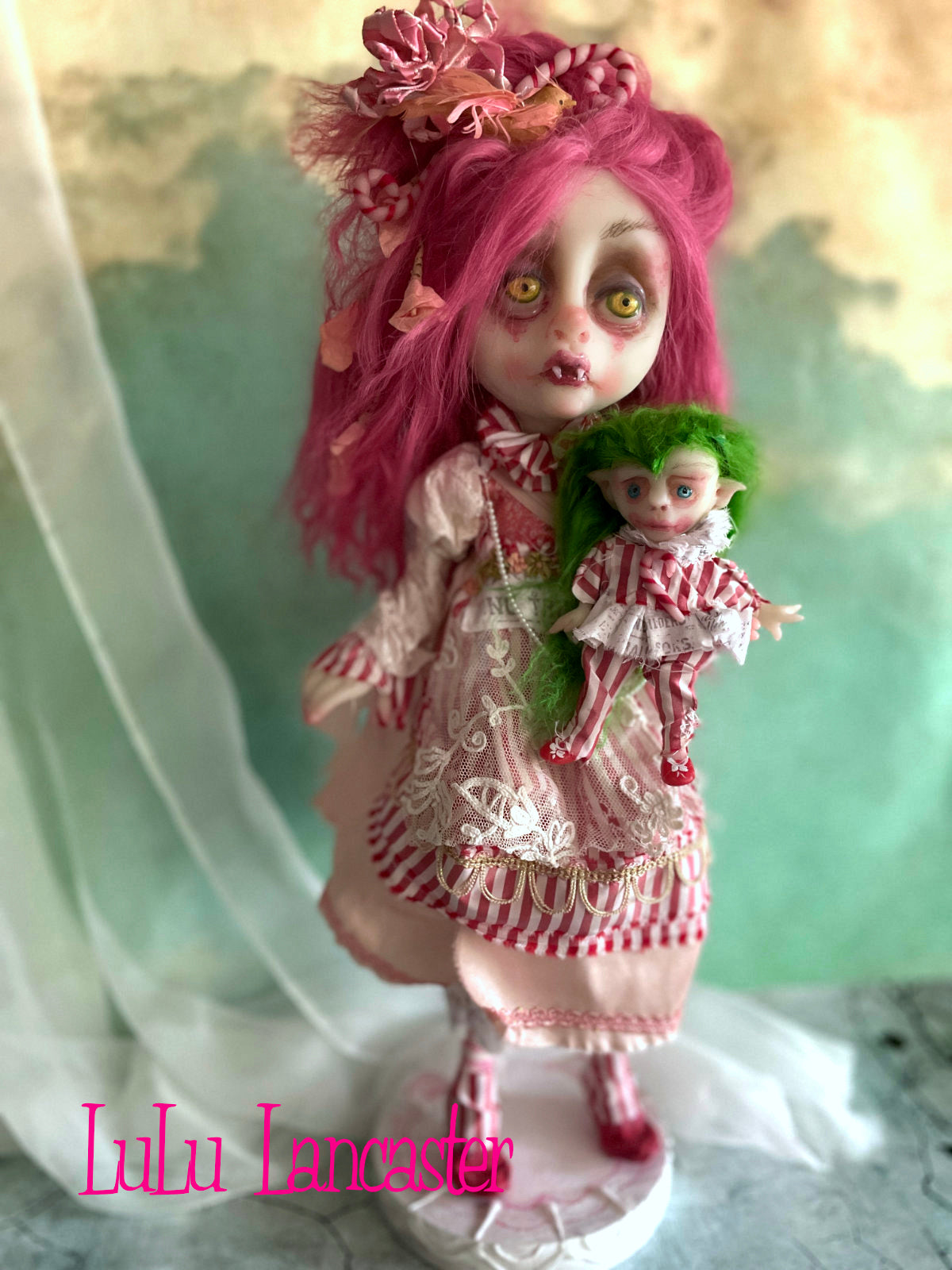 Regina Candy cane vampire Original LuLu Lancaster Holiday Art Doll