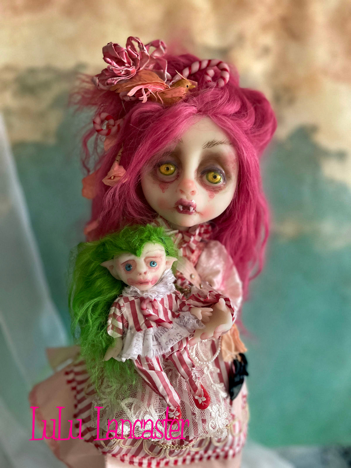 Regina Candy cane vampire Original LuLu Lancaster Holiday Art Doll