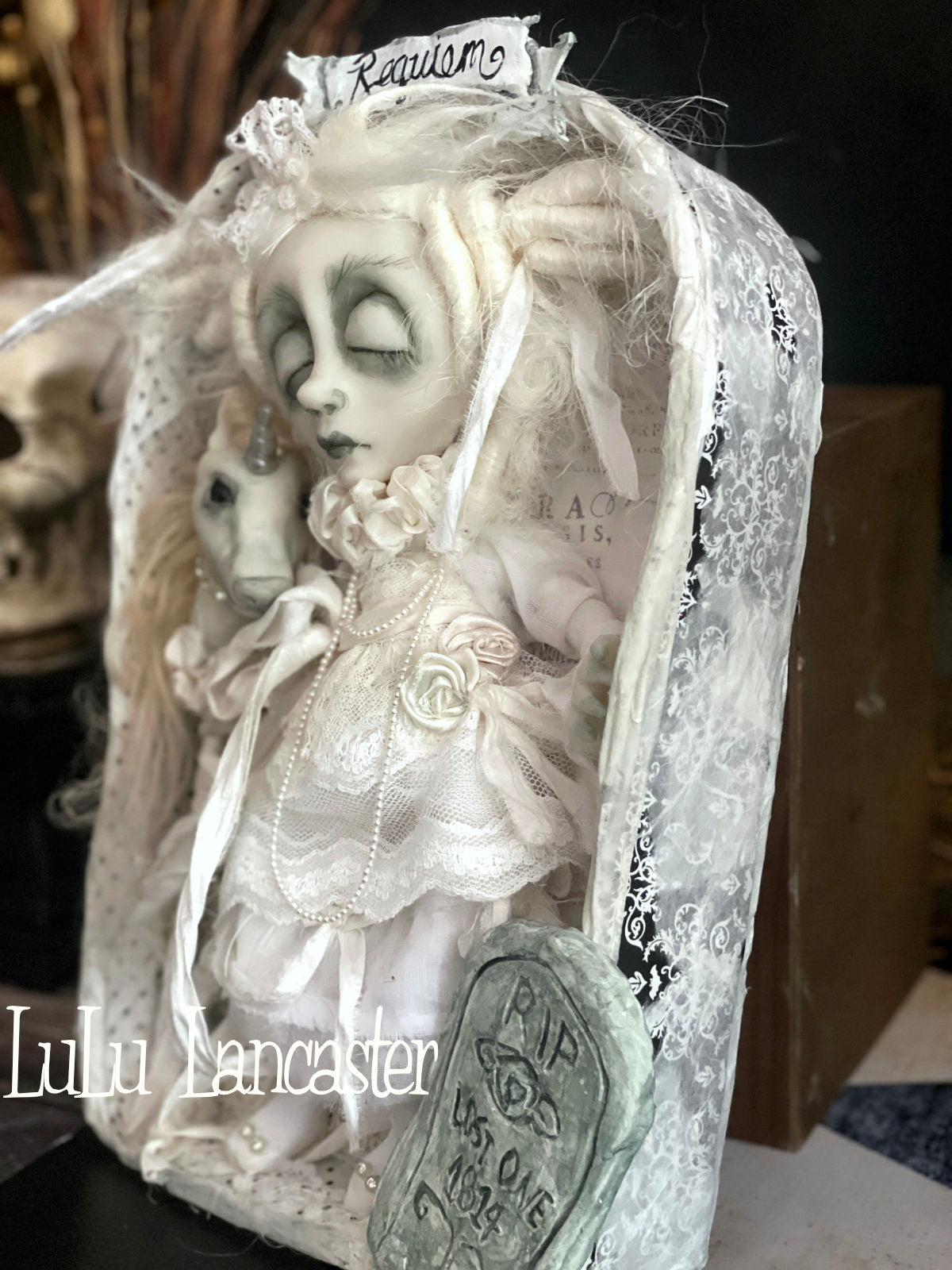 Requiem for the Lost One Sleeping Ghostie Original LuLu Lancaster Halloween Art Doll