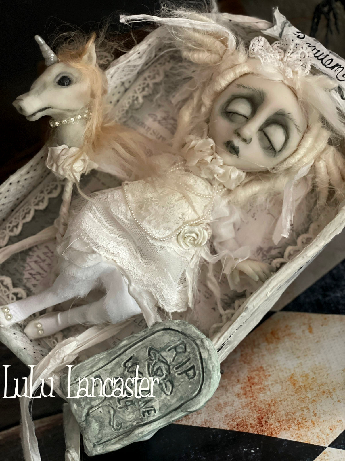 Requiem for the Lost One Sleeping Ghostie Original LuLu Lancaster Halloween Art Doll