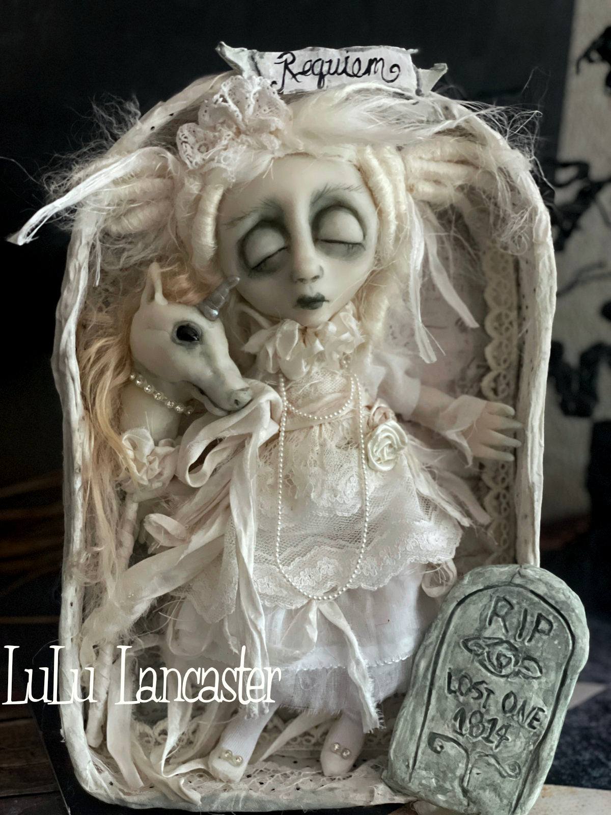 Requiem for the Lost One Sleeping Ghostie Original LuLu Lancaster Halloween Art Doll