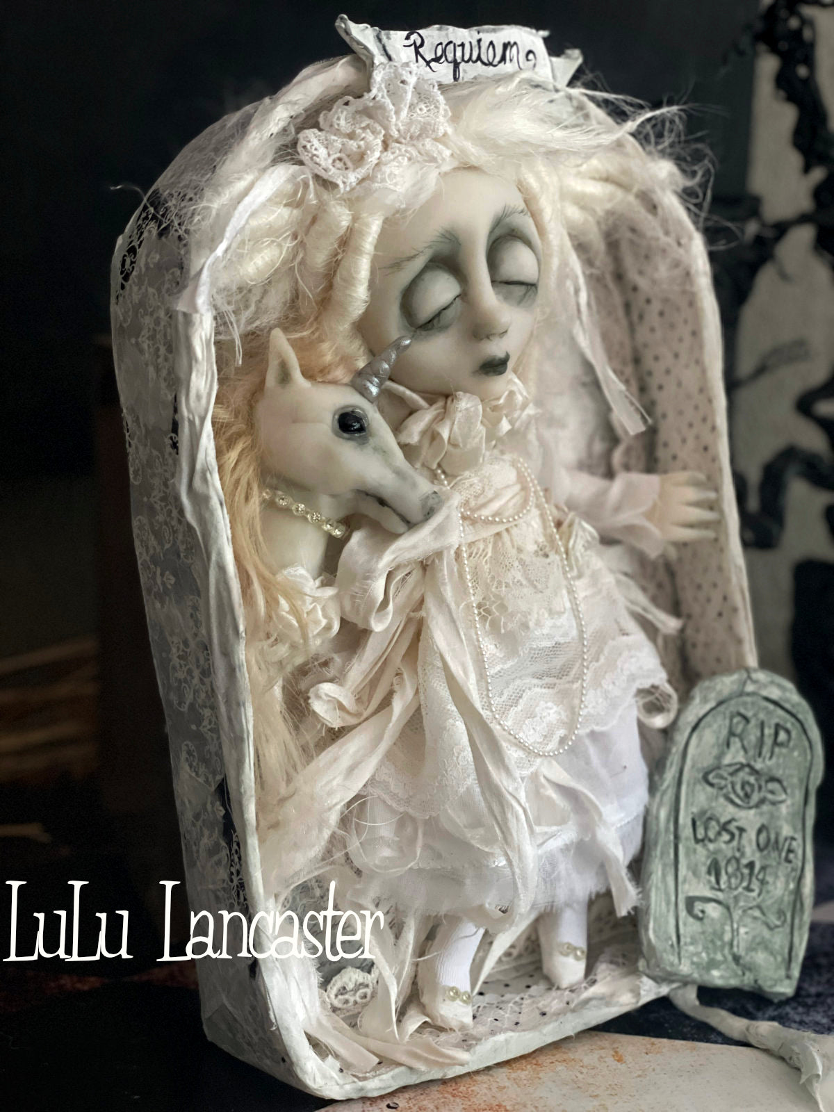 Requiem for the Lost One Sleeping Ghostie Original LuLu Lancaster Halloween Art Doll