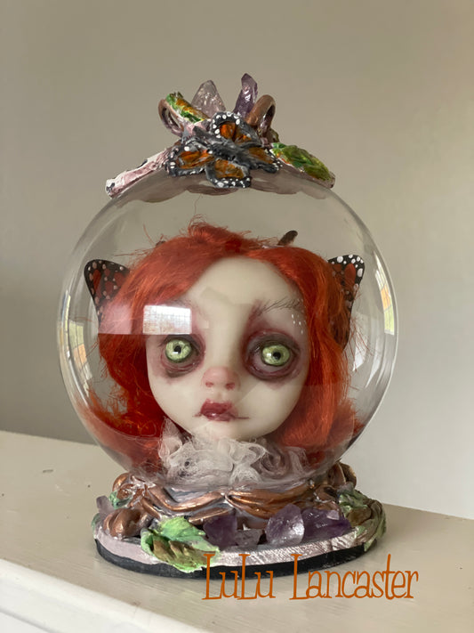 Sayaka Globe~ Monarch Butterfly Original LuLu Lancaster Art Doll