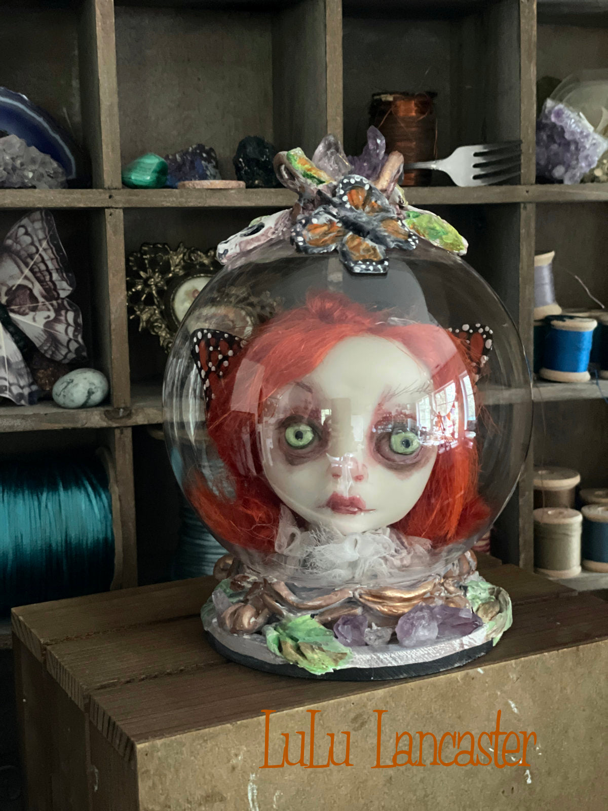 Sayaka Globe~ Monarch Butterfly Original LuLu Lancaster Art Doll