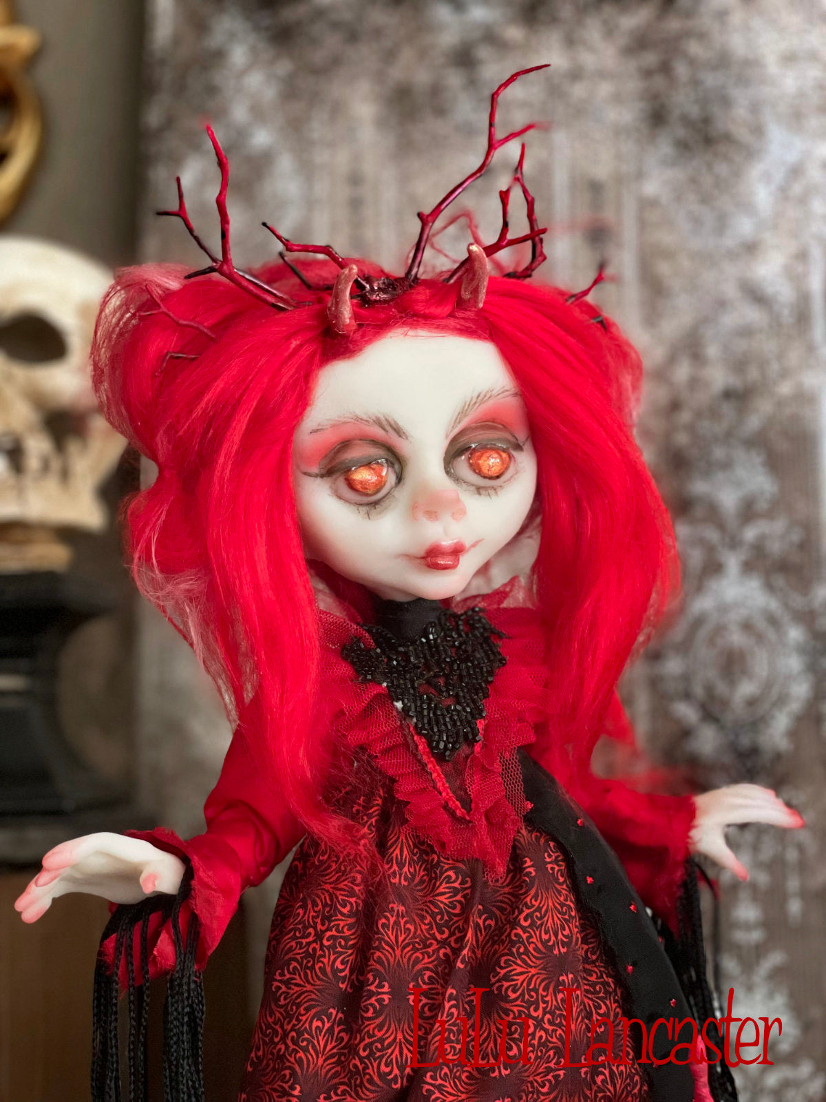 She Devil and Demon Halloween Original LuLu Lancaster Art Dolls