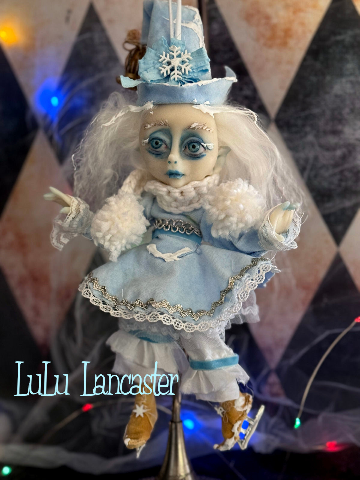 Sugar Snowflake the ice skating Frosty Elf Original LuLu Lancaster Art Doll