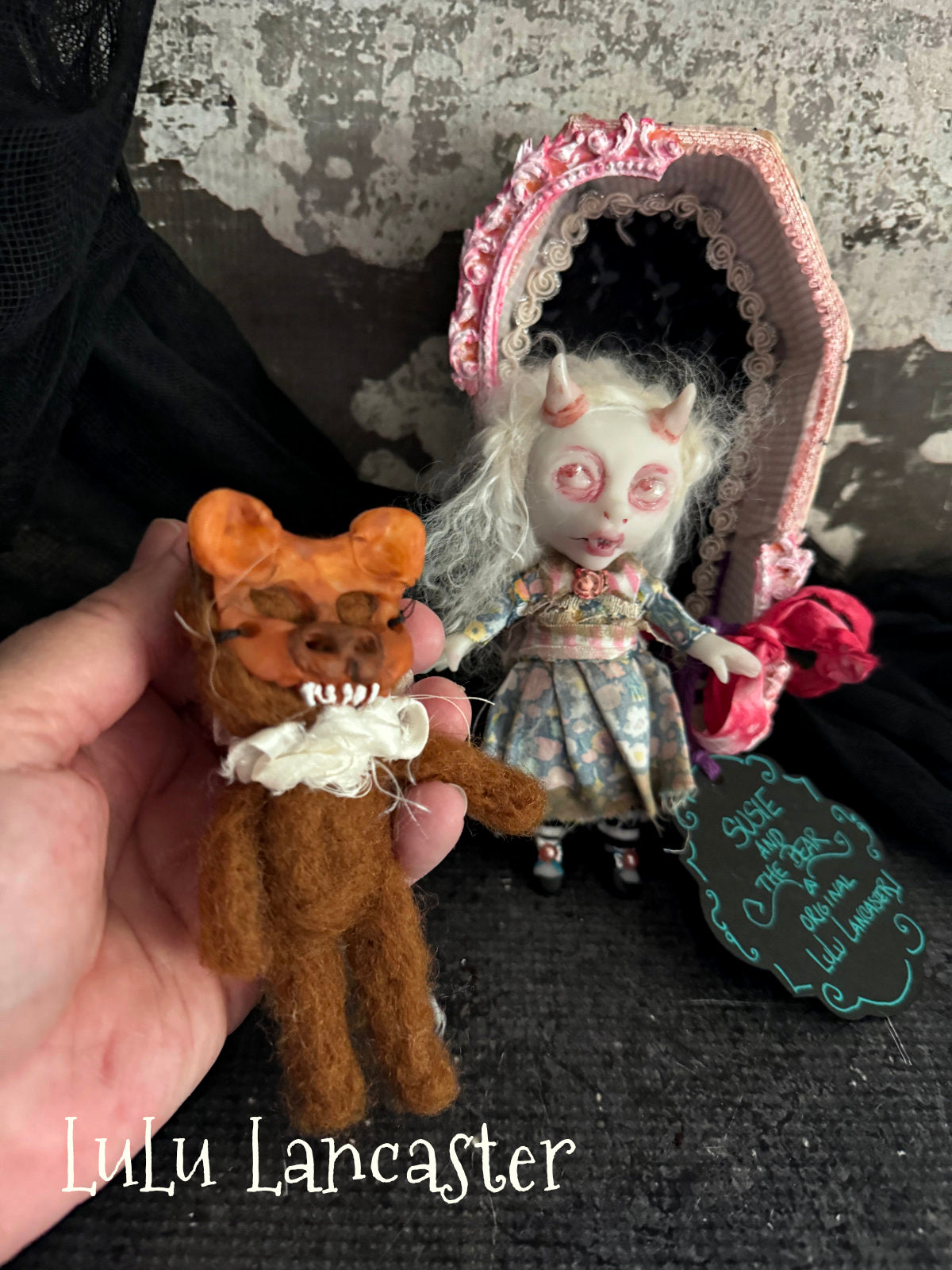 Susie and the Bear ~ Halloween Original LuLu Lancaster Art Dolls