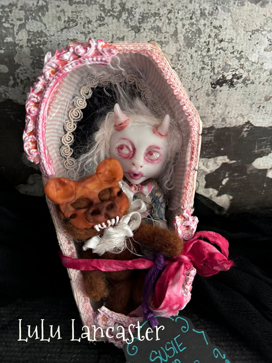 Susie and the Bear ~ Halloween Original LuLu Lancaster Art Dolls