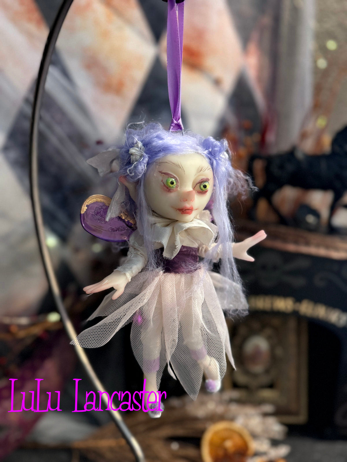 Ticky Sugarplum fairy Mini Christmas hanging Original LuLu Lancaster Art Doll