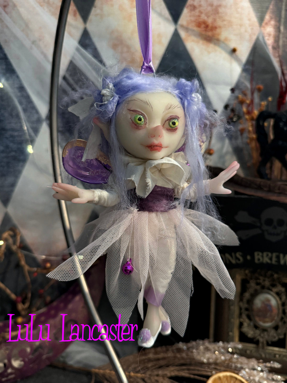 Ticky Sugarplum fairy Mini Christmas hanging Original LuLu Lancaster Art Doll