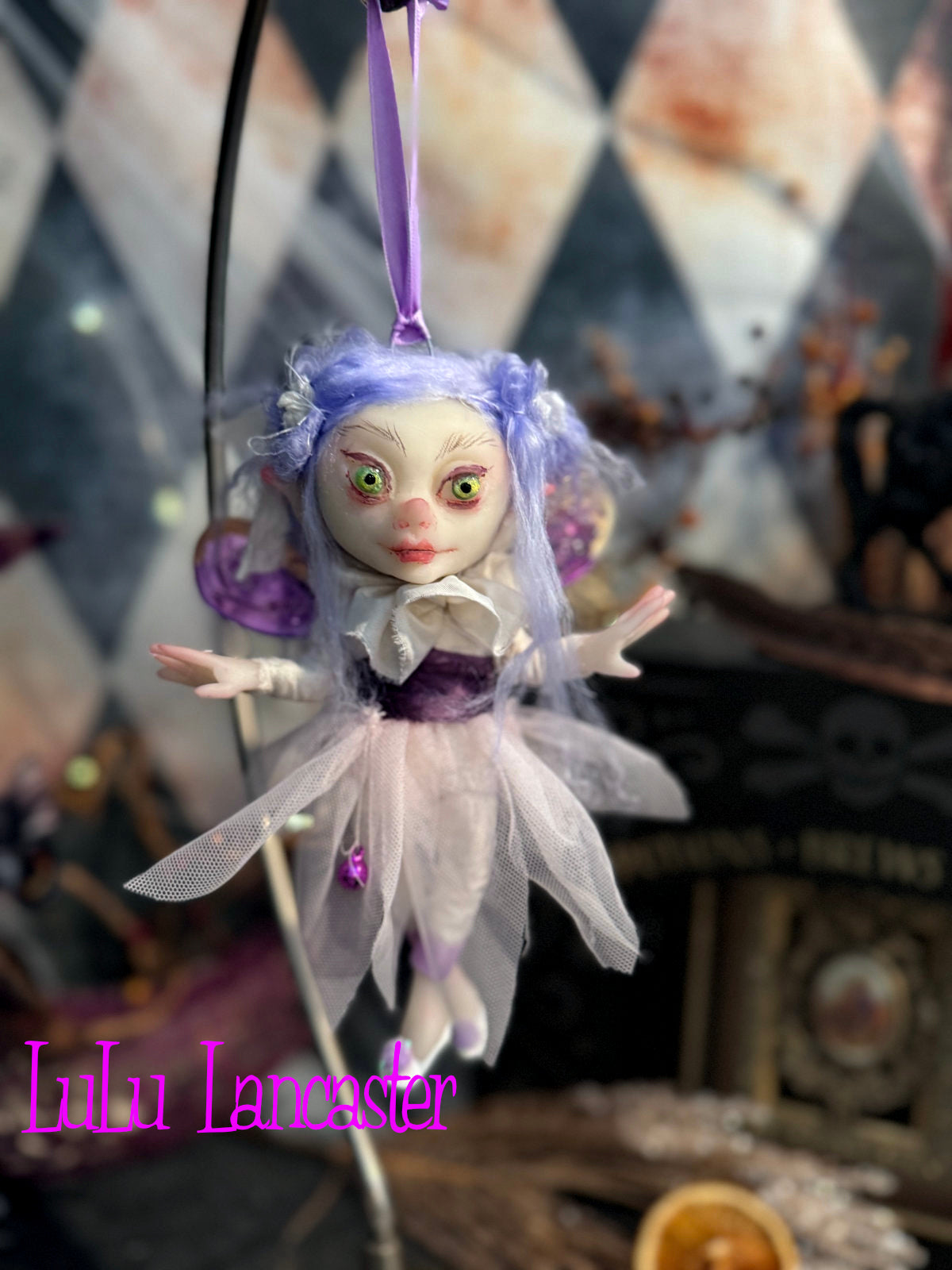 Ticky Sugarplum fairy Mini Christmas hanging Original LuLu Lancaster Art Doll