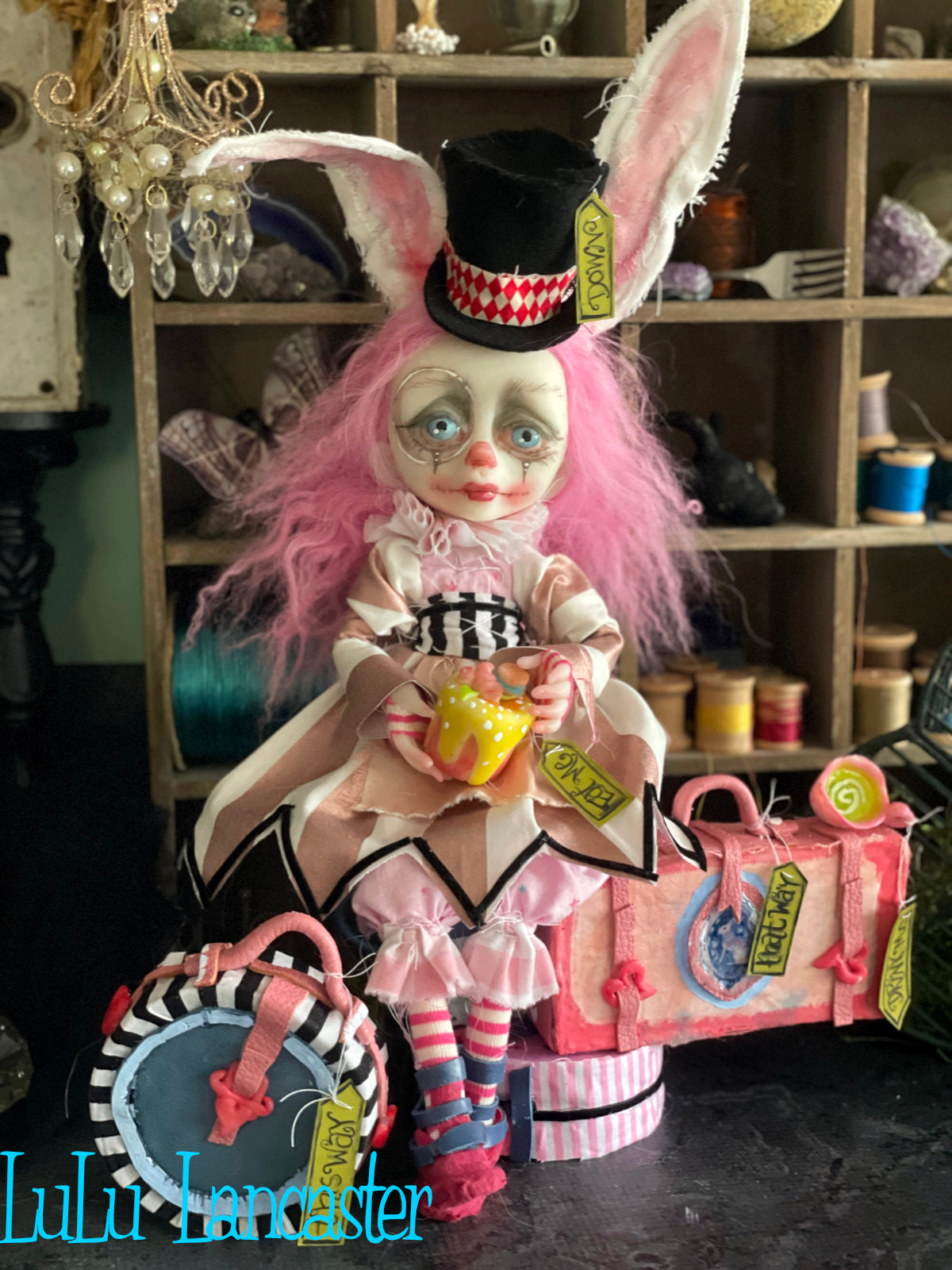Traveling Alice Rabbit Original LuLu Lancaster Art Doll