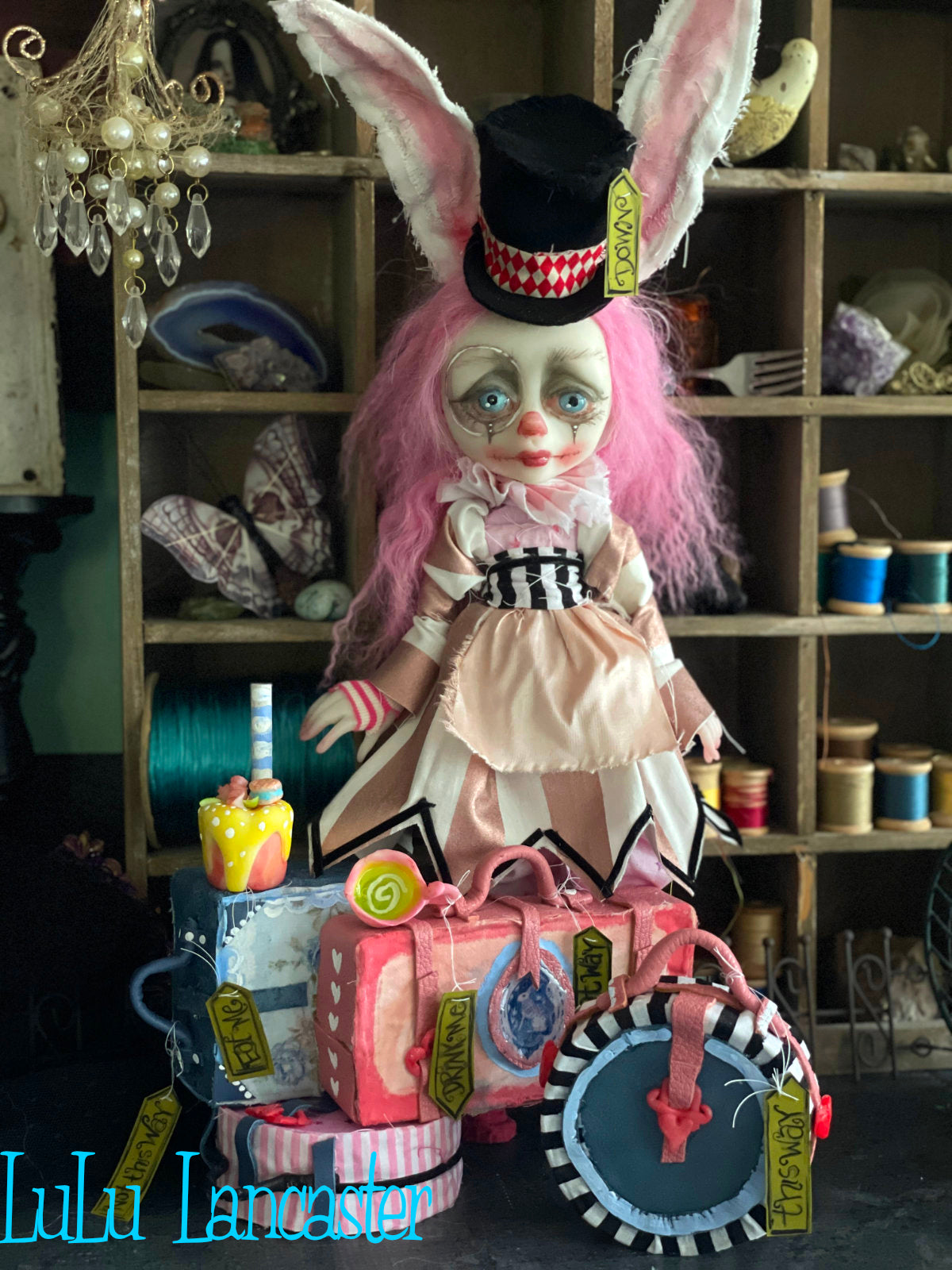 Traveling Alice Rabbit Original LuLu Lancaster Art Doll