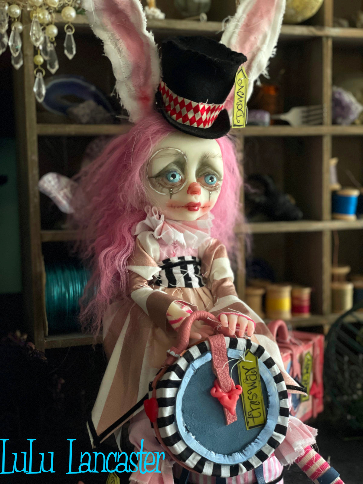 Traveling Alice Rabbit Original LuLu Lancaster Art Doll