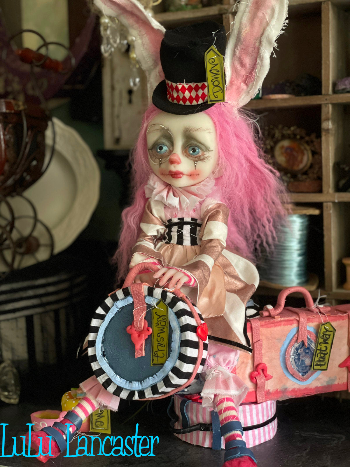 Traveling Alice Rabbit Original LuLu Lancaster Art Doll