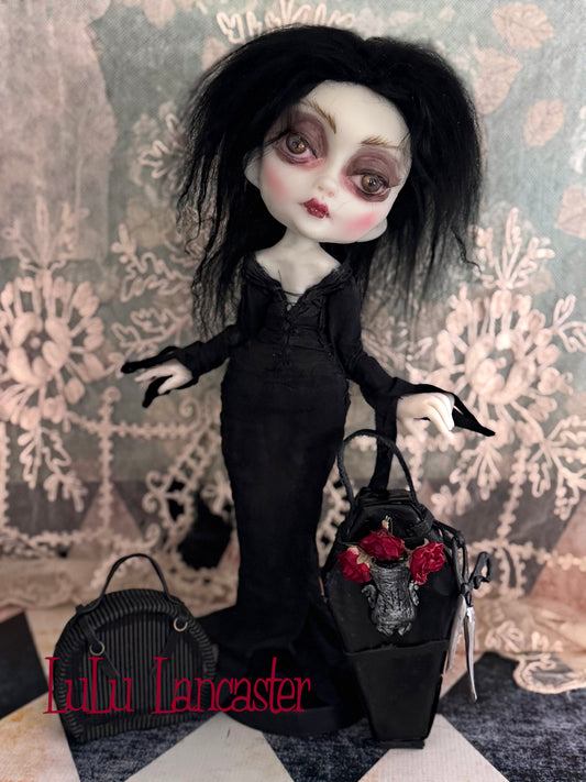 Traveling Morticia Original LuLu Lancaster Art Doll