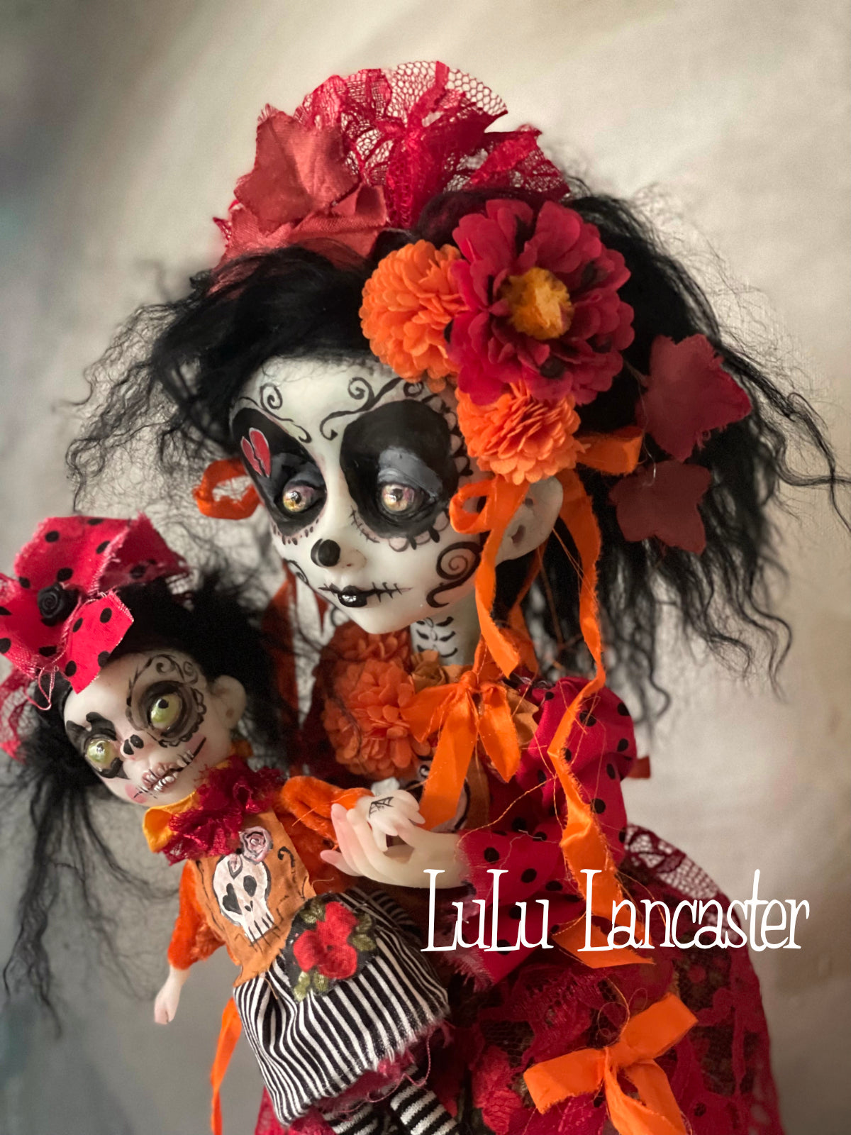 Corazana Dia de Muertos Broken hearted Original LuLu Lancaster Art Doll