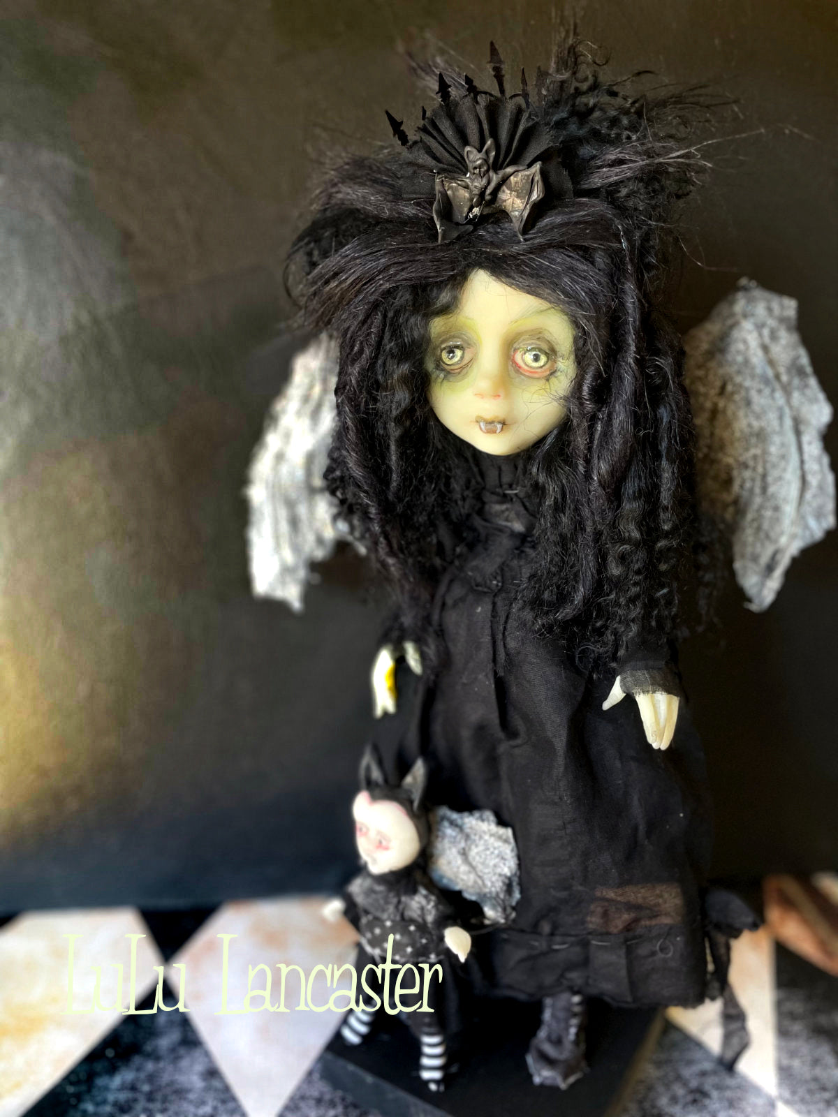 Minia the Vampire Glow in the dark Original LuLu Lancaster Art Doll